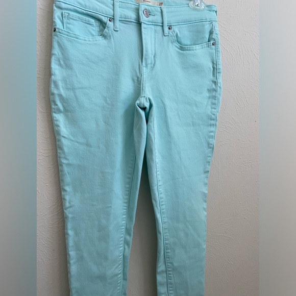 levis 711 skinny 27 turquoise blue jeans womens levi strauss - Picture 10 of 16